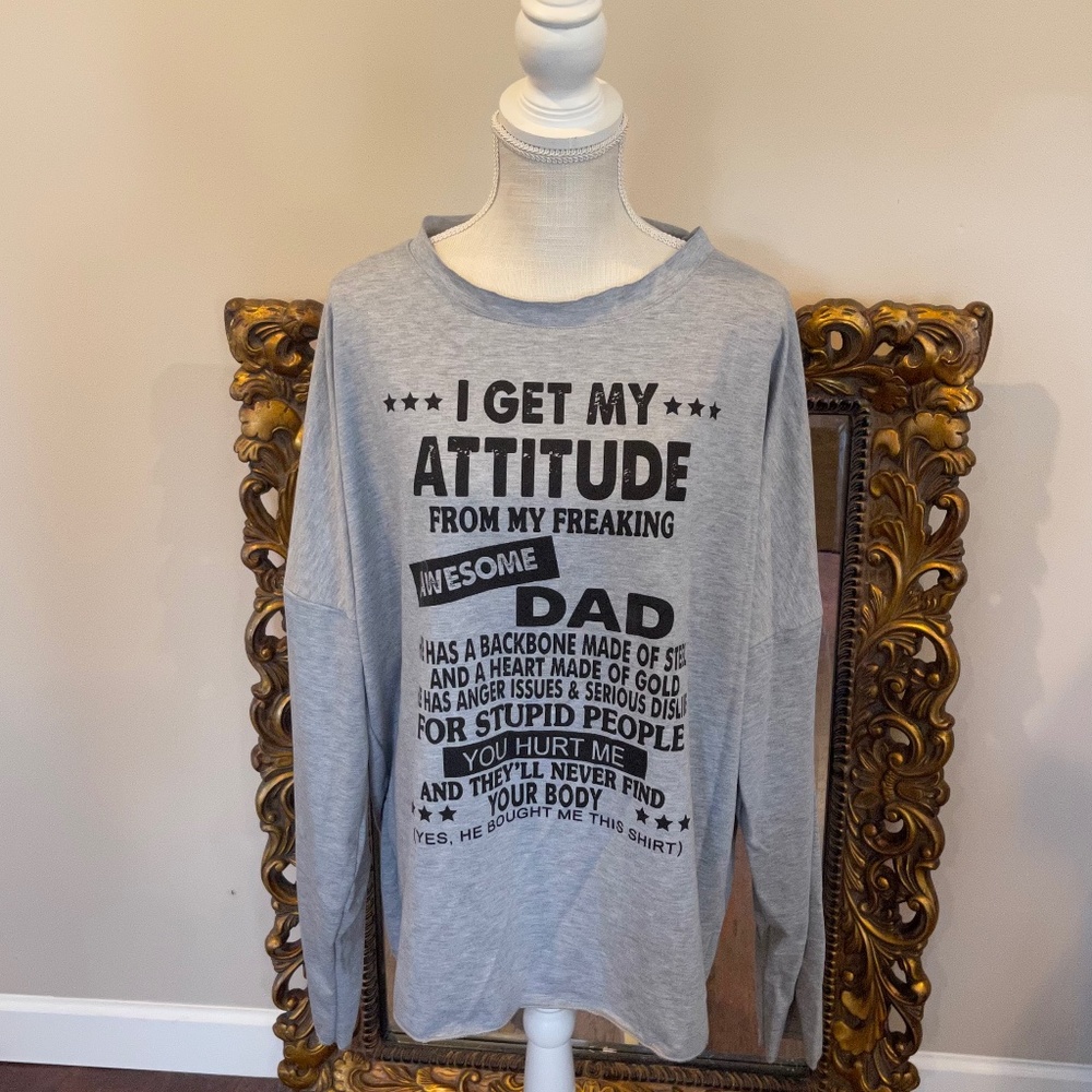 LILICLOTH Gray Sweater with a Father/ Daughter Message Size 2XL